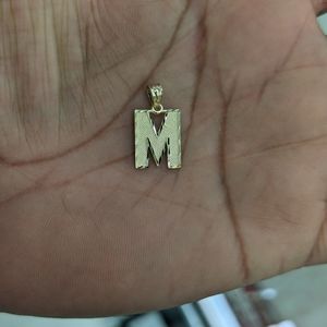 10kt Real Gold Initial M Pendant